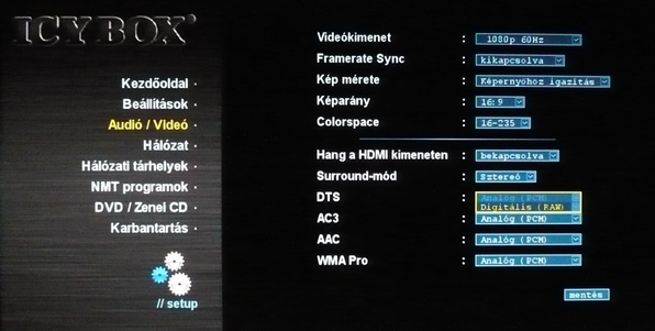 raidsonic icybox nmt hd média player screen beállítás képernyő